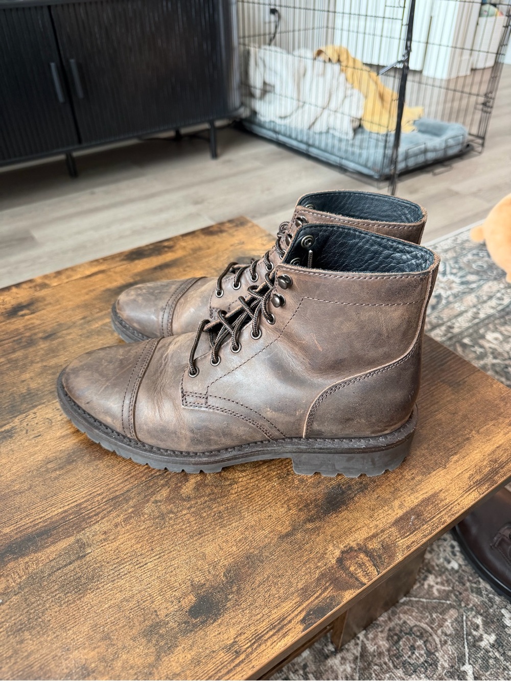 Men's Brown Leather Lace-Up Captain Boots - Thursday Boots